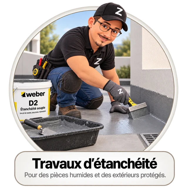 Travaux d'étanchéité – pour des pièces humides et des extérieurs protégés